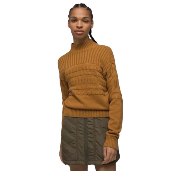 Prana ‘Sangria Fields’  Long Sleeve Cotton Blend Pullover Sweater in Tan Size L - Picture 1 of 10